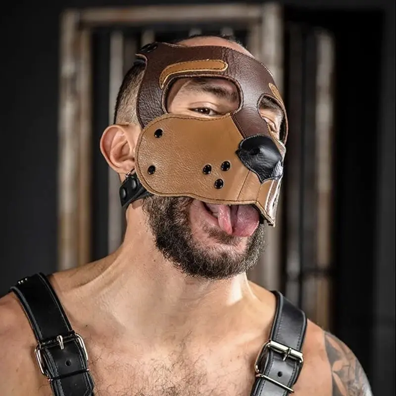 BONDAGE DOG MUZZLE BROWN